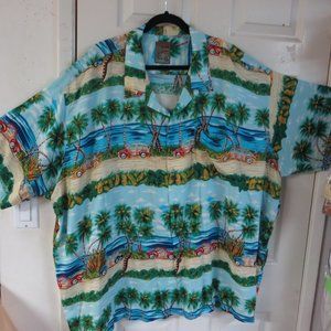 Pineapple Connection 100% Rayon Woody Print Shirt